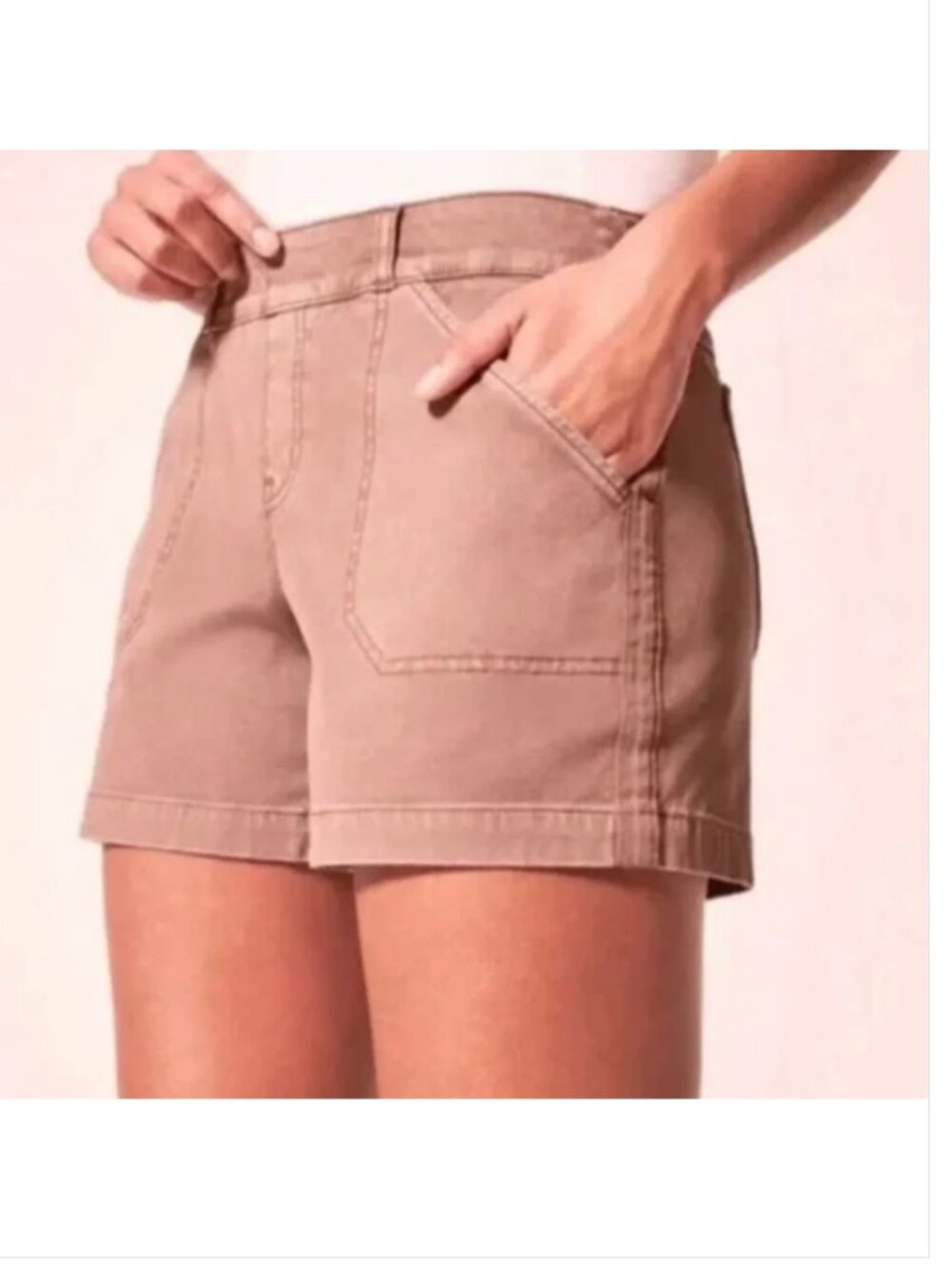 Spanx 6” Stretch Twill Pull On Shorts in Mauve pink Size XS